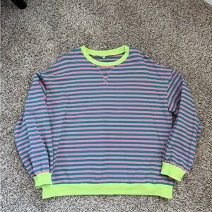 Striped Multicolor Womens Sweatshirt